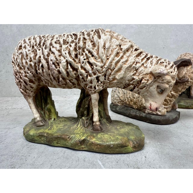 Antique Hand-Painted Sheep Models, 1890s, Set of 5 For Sale - Image 6 of 10