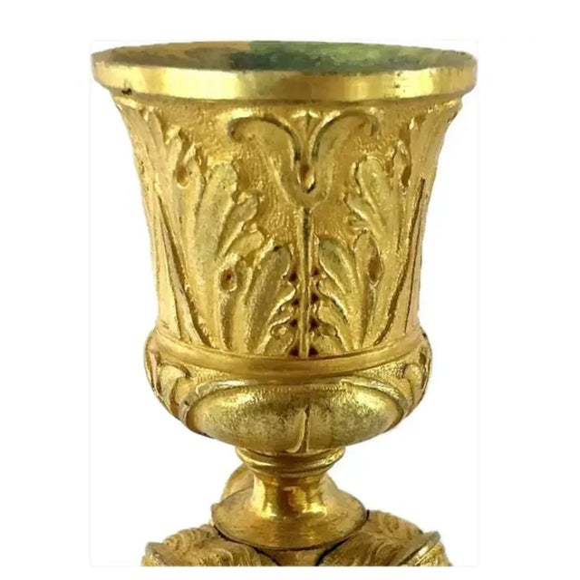 French Empire Doré Bronze Candlesticks, a Pair For Sale - Image 12 of 13