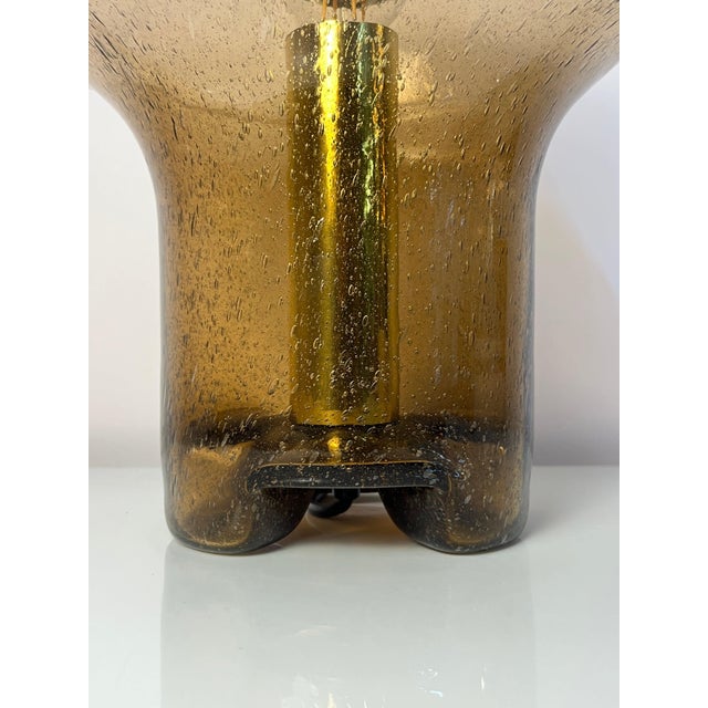 Brown Mushroom Lamp with Glass Inclusion from Süssmuth Leuchten, 1970s For Sale - Image 10 of 11