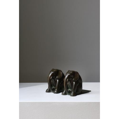 Art Deco Elephant Bookends by Just Andersen, 1930s, Set of 2 For Sale - Image 3 of 14