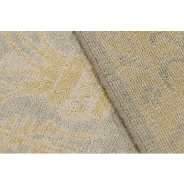 Blue Rug & Kilim’s Oushak Style Rug in Blue and Gold With Floral Patterns For Sale - Image 8 of 8