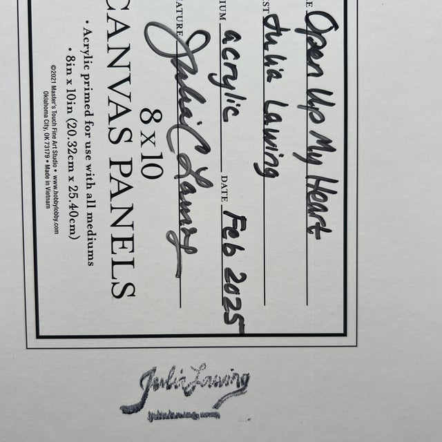 Impressionist Open Up My Heart, Original Painting by Julia Lawing, Framed For Sale - Image 3 of 10