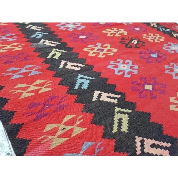1970s Vintage Turkish Kilim Rug - 7′3″ × 9′4″ For Sale - Image 9 of 10