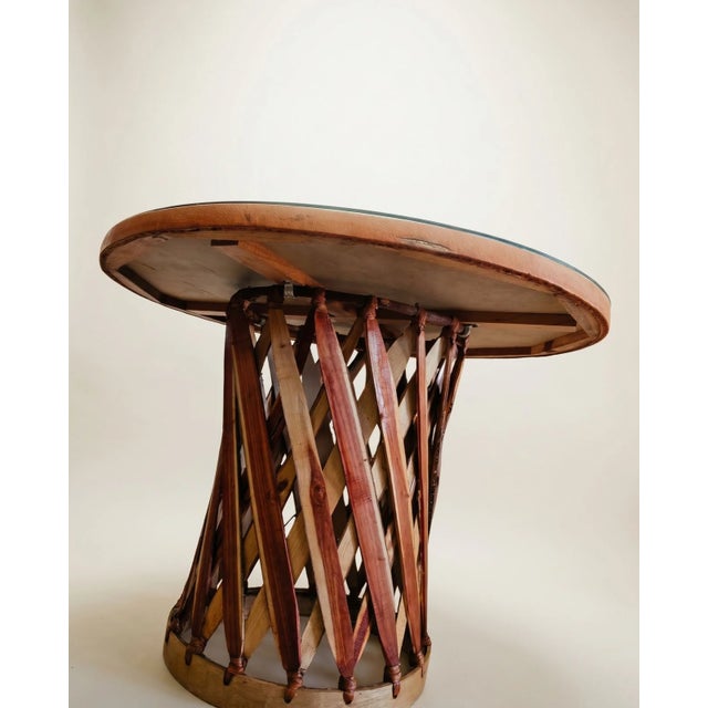 Vintage Genuine Leather Equipale 5-Piece Round Glass Dining Set with 4 Chairs For Sale - Image 4 of 5