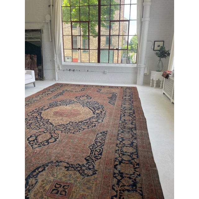 Antique Ferahan Sarouk Muted Natural Dyes Rug 10 x 17.3 For Sale In Milwaukee - Image 6 of 13