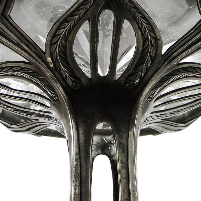 Silver Art Nouveau Crystal Bowl on Stand from WMF, 1890s For Sale - Image 8 of 16