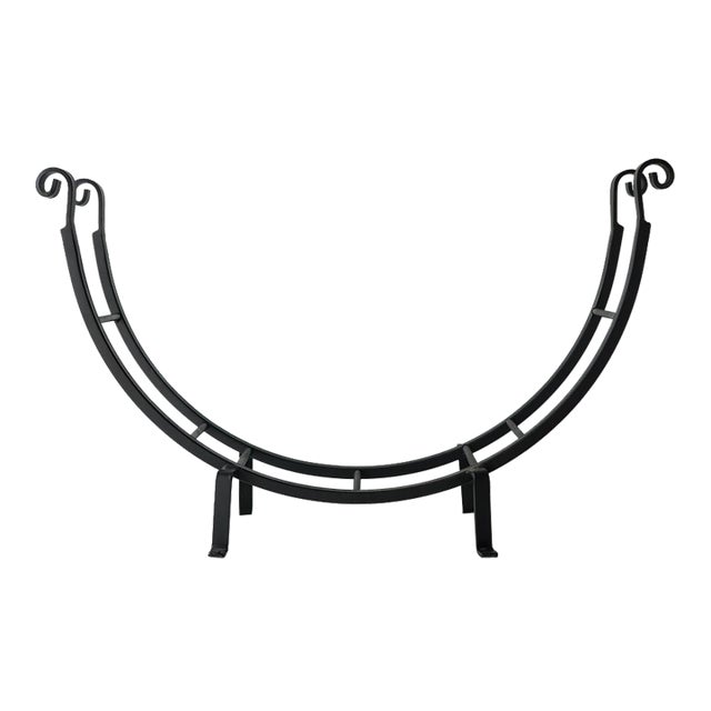 Mid to Late 20th Century Forged Wrought Iron Log Holder For Sale