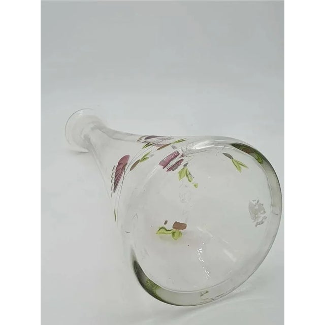 Hand Painted Glass Carafe with Cap, Italy, 1970s For Sale - Image 10 of 11