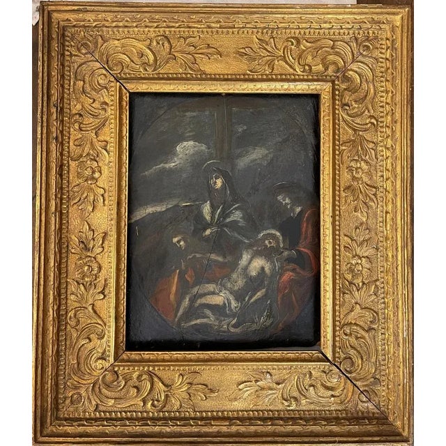 Deposition of Christ, 18th Century, Painting on Slate For Sale - Image 8 of 8