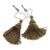 Pair of 9.5” French‑Style Passementerie Tassels With Antique Skeleton Keys - Grandmillennial, Ralph Lauren, Alexa Hampton, Bunny Williams - See Pics! For Sale