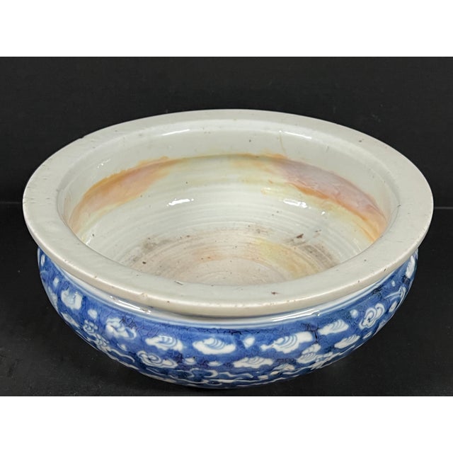 Chinese Art Poprcelain Blue and White Incense Burner Clouds and Birds Design For Sale - Image 9 of 14
