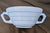 Glass Vintage 1940s Hazel-Atlas "Moderntone" Platonite Pastel Handled Cream Soup Bowls - Yellow & Blue Set of 4 For Sale - Image 7 of 8
