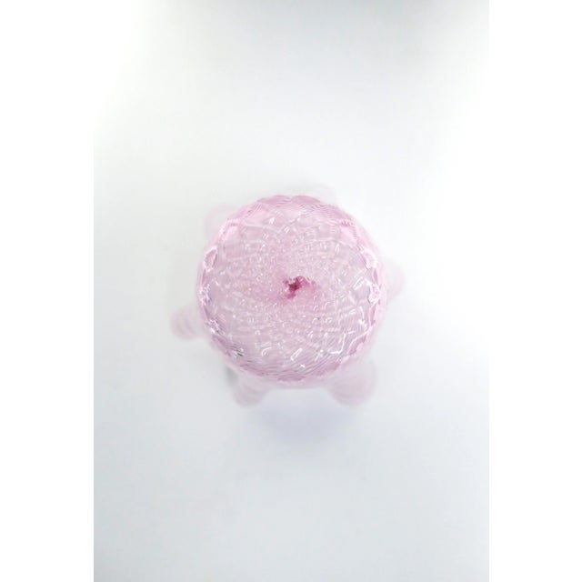 Italian Pink Handkerchief Art Glass Vase For Sale - Image 11 of 12
