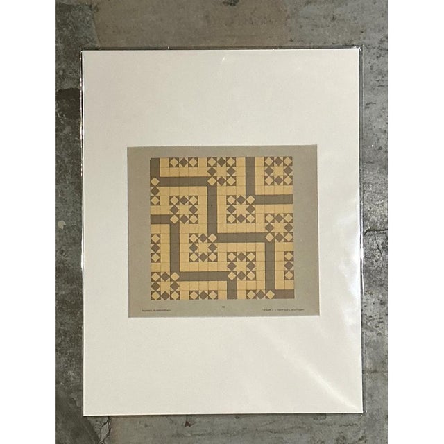 Mid 20th Century Vintage Geometric Tile Pattern Serigraph For Sale - Image 5 of 12