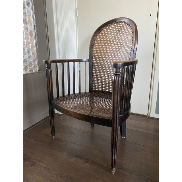 Vintage Wood and Rattan Art Deco Easy Chair, 1920’s