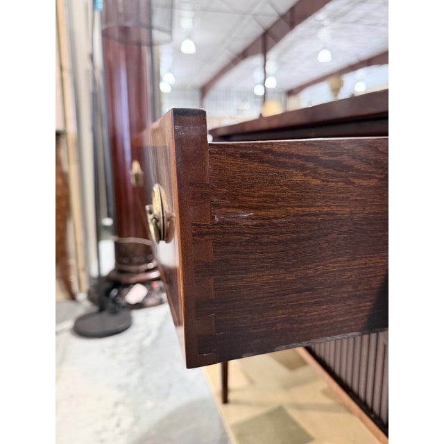 Late 20th Century Classic Inlaid Mahogany Sideboard With Tambour Doors For Sale In New York - Image 6 of 11