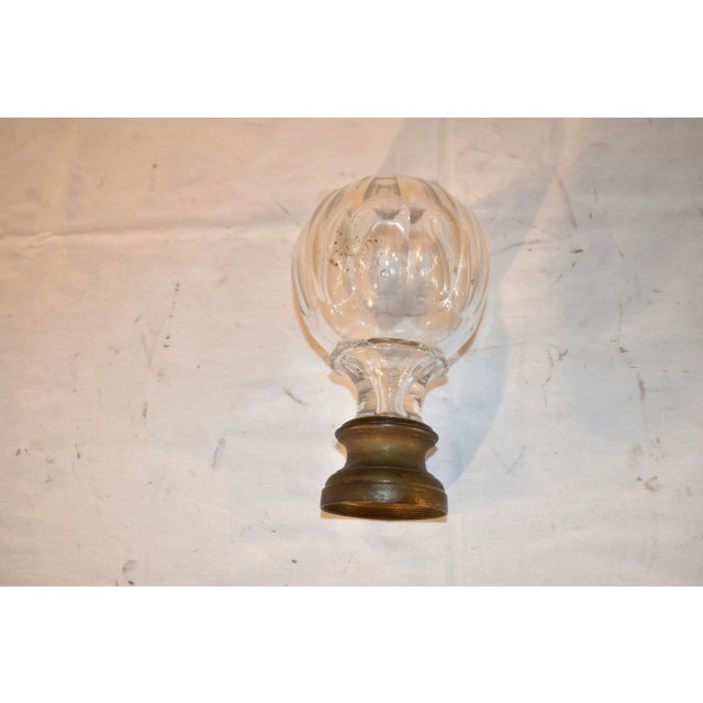 English Cut Crystal Newel Post on a Cast Bronze Base, Circa 1900 For Sale - Image 4 of 7