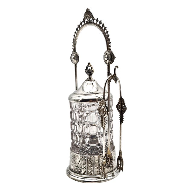 1888 Meriden Quadruple Plate Figural Aesthetic Movement Pickle Castor With Japonisme Detail For Sale - Image 9 of 18