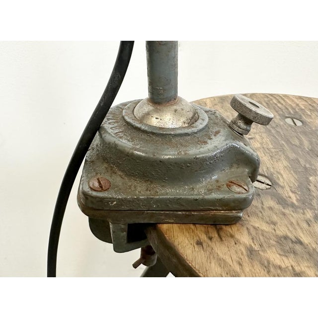 Large Industrial Grey Workshop Table Lamp, 1960s For Sale - Image 15 of 18