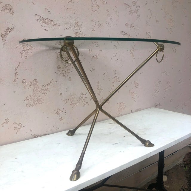 French Midcentury Brass Neoclassical Gueridon, Circa 1950 For Sale - Image 4 of 7