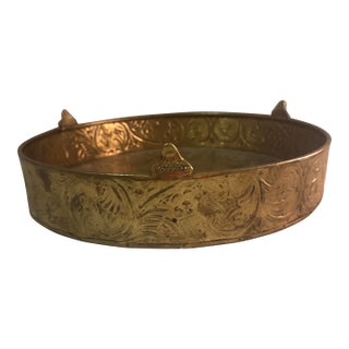 Large Brass Circular Tray For Sale