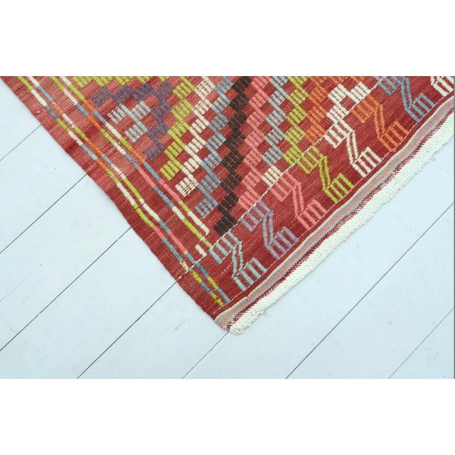 Vintage Turkish Barak Kilim Rug - 65"x122" For Sale - Image 10 of 12