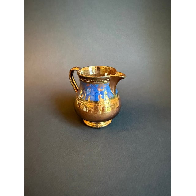 Victorian Vintage English Copper Lustre Pitcher/Creamer For Sale - Image 3 of 8