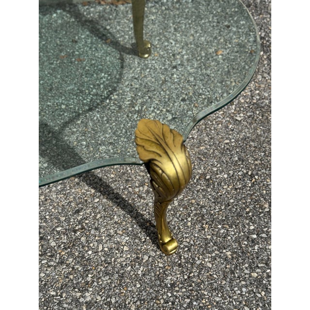 P.E. Guerin 1970s Hollywood Regency P. E. Guerin Style Brass and Glass Cocktail Table For Sale - Image 4 of 8