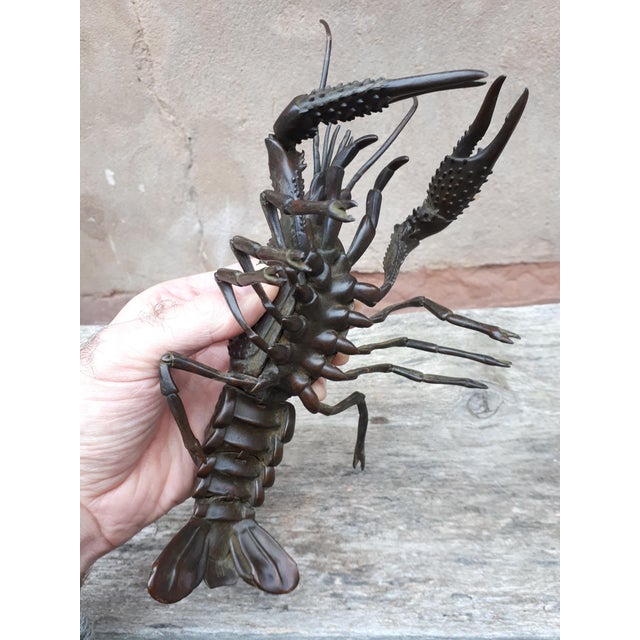 Japanese Meiji Era Artist, Jizai Okimono Sculpture of a Crayfish, 1890s, Bronze For Sale - Image 4 of 10