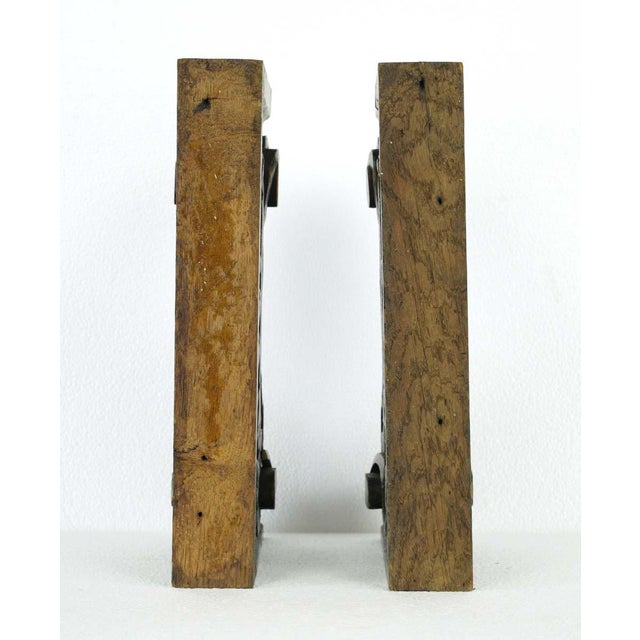 Pair of Mid 20th Century Hand Carved Oak Furniture Brackets For Sale - Image 12 of 12