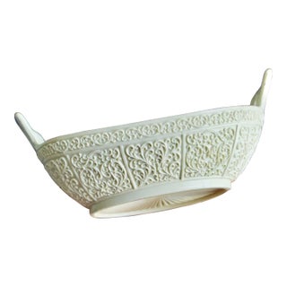 Sowerby & Co. Ellison Glass Works Patent Ivory Queens Ware – Uranium Glass Serving Dish, 1879 For Sale