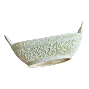 Sowerby & Co. Ellison Glass Works Patent Ivory Queens Ware – Uranium Glass Serving Dish, 1879