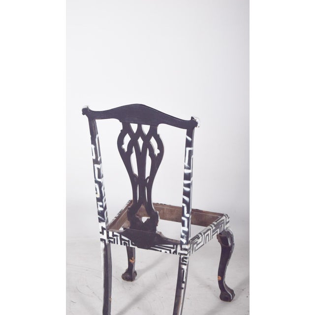 Black and White Painted Chair by Francisco Camilo For Sale - Image 6 of 7