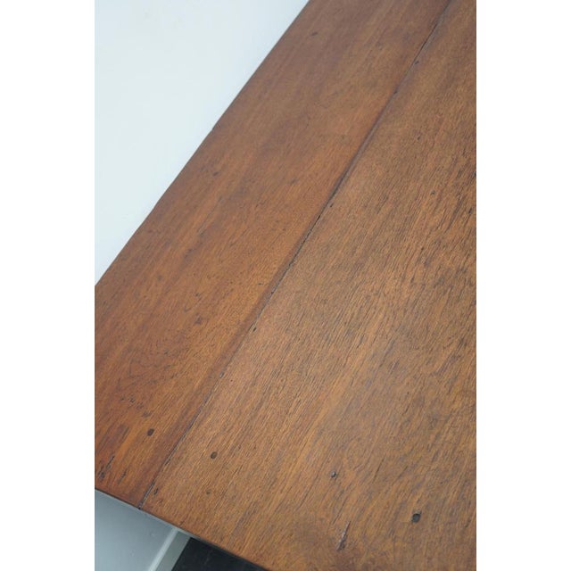 Large Antique 19th Century Dutch Rustic Farmhouse Teak Dining Table For Sale - Image 6 of 18