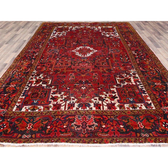 Persian 1960 Red Vintage Persian Rug For Sale - Image 3 of 12