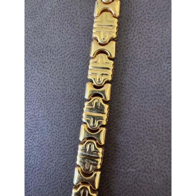Vintage 14 Karat Yellow Gold 16.2Gm Parentesi link Bracelet Unisex, 7.5 ", Italy For Sale - Image 4 of 18