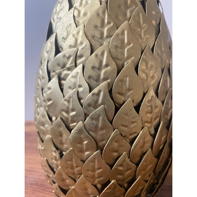 Vintage Gilt Metal Gold Tone Pineapple Sculpture For Sale - Image 10 of 12