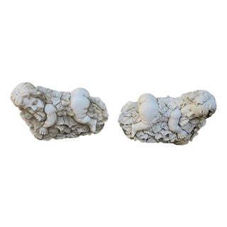 Italian Artist, Cherub Sculptures, Late 20th Century, Marble, Set of 2 For Sale