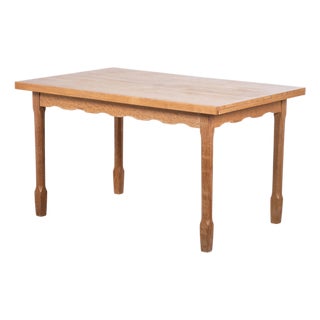 Brutalist Oak Dining Table by Henning Kjærnulf, 1960s For Sale
