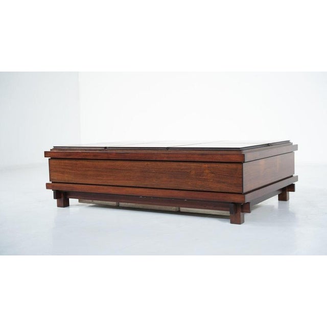 Mid-Century Modern Coffee Table by Carlo Hauner for Forma Italy, 1960s Elegant design with geometric squares in warm wood...