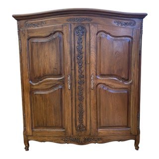Mid 20th Century French Style Wardrobe Armoire For Sale