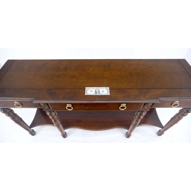 Spanish Colonial Style 3 Drawers 60" Wide Console Table Credenza Brass Pulls For Sale - Image 13 of 16