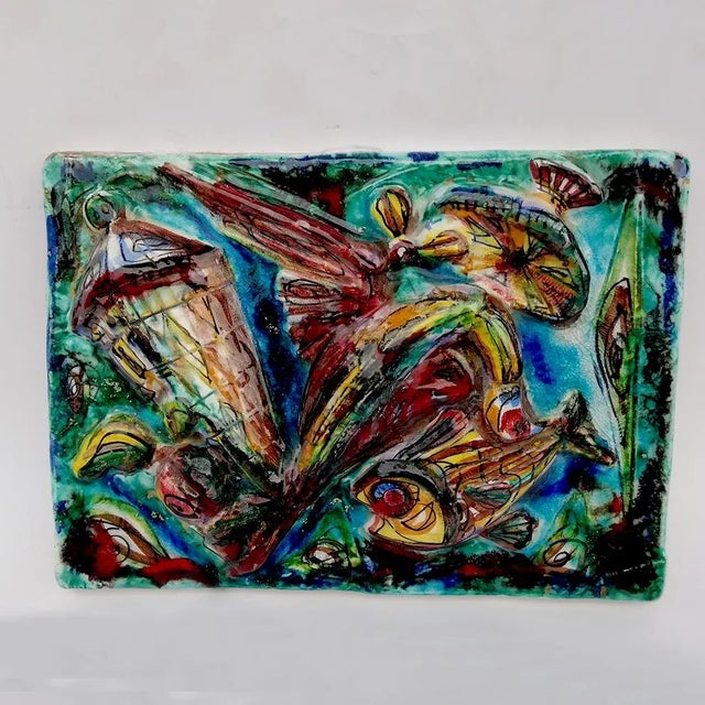 Vintage Ceramic Marine Wall Panel from Sam Repubblica di san Marino For Sale - Image 3 of 6