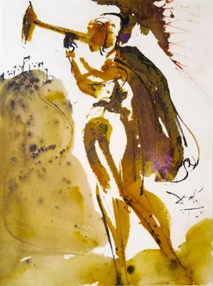 1968 Salvador Dalí Biblia Sacra Lithograph "Canite Tuba in Sion" (Blow the Trumpet in Zion)