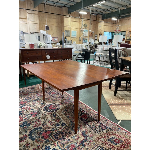 Traditional Late 20th Century Eldred Wheeler Solid Maple Drop-Leaf Dining Table For Sale - Image 3 of 10