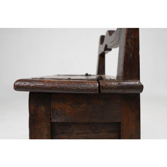 Antique French Wooden Stool with Storage For Sale - Image 5 of 13