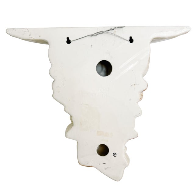 2000 - 2009 Pair of Large Vintage Ceramic Cornucopia Wall Shelves For Sale - Image 5 of 7