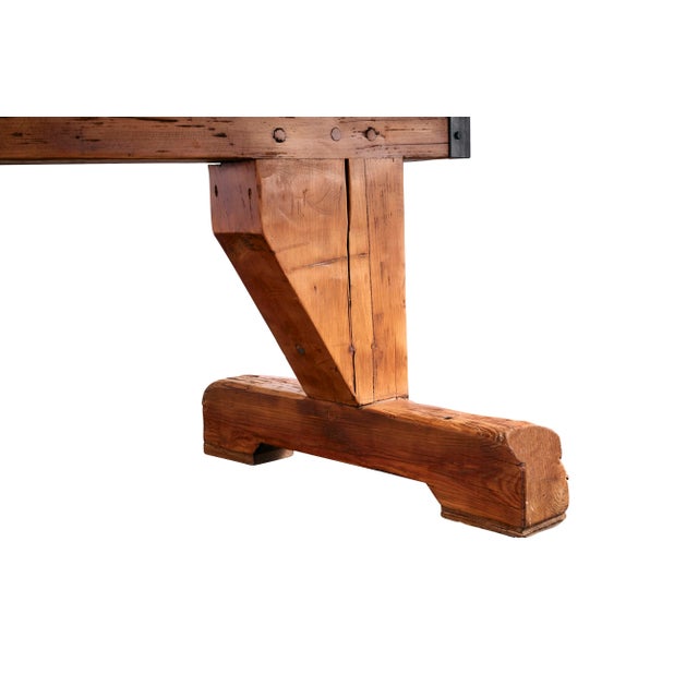 Early 20th Century Pine Shop Table Base For Sale - Image 4 of 4