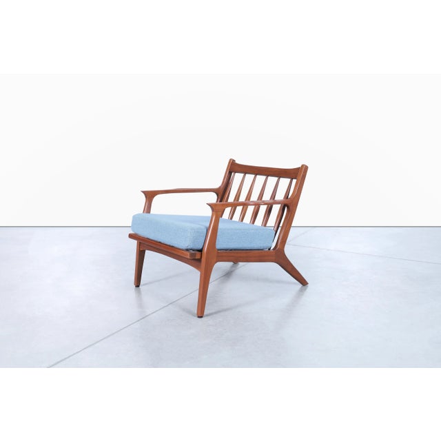 Danish Modern Walnut Lounge Chairs After Ib Kofod Larsen For Sale In Los Angeles - Image 6 of 12