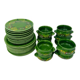 Pristine 1960s Zeller Keramik "Halali" Brunch Service for 10 - 30 PCS For Sale